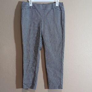 White House Black Market Black and White Geometric Ankle Pants
